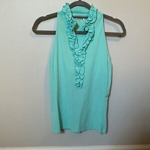 Lilly Pulitzer Luxletic Turquoise Ruffled top.  Women’s XS